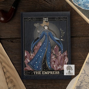 Cuaderno de tapa dura personalizado de la carta del Tarot de la emperatriz, diario de lectura del Tarot feminista mágico, libro Grimoire pequeño, papelería personalizada