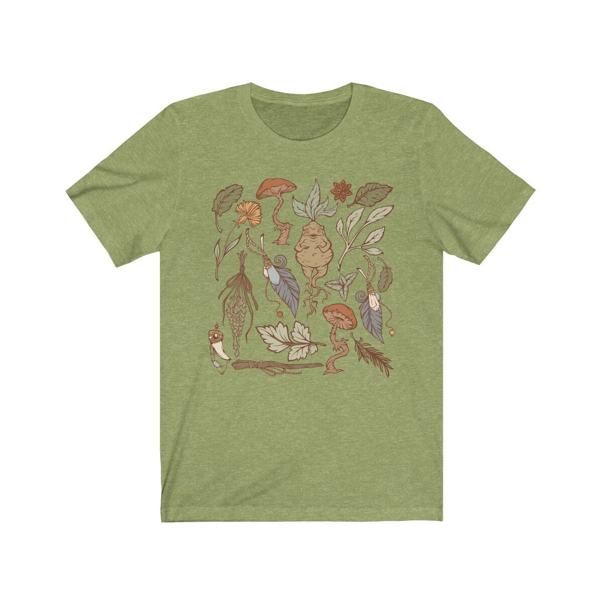 Botany Oversized TShirt Mandrake Herbal Tee Boho Witchy 