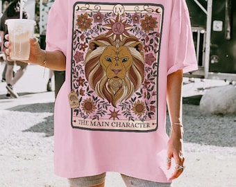 Custom Zodiac Sign Tarot Card Comfort Colors T-Shirt, Personalized Retro Star Sign Tee Shirt