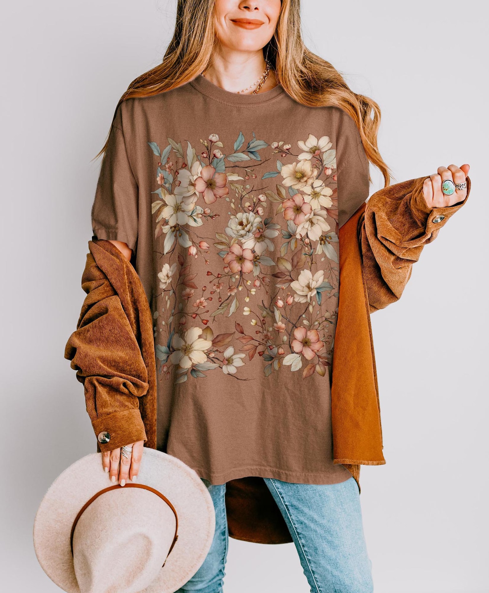 Wildflower Cottagecore Comfort Colors T-shirt: Vintage Botanical Tee - Etsy