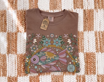 Pisces Zodiac Sign Retro Unisex Comfort Colors T-shirt