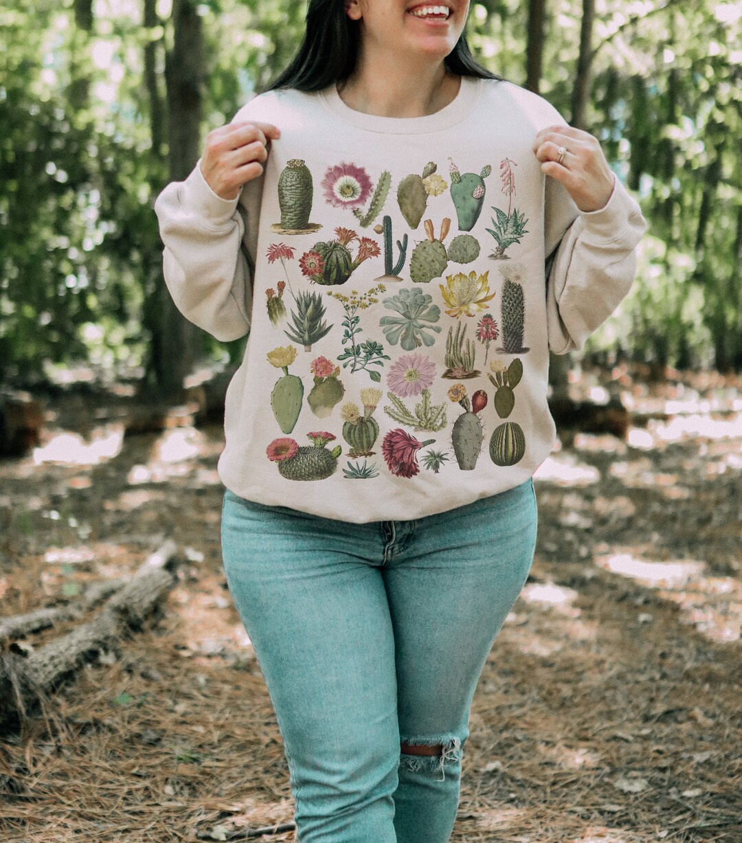 Cactus Shirt, Fall Sweatshirt, Crewneck Sweatshirt, Succulent Shirt ...