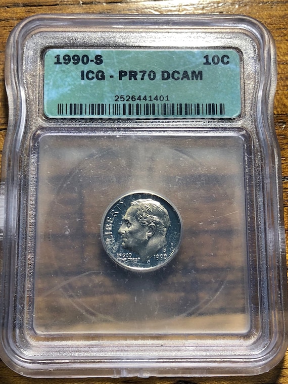 Complete Set of 10 1990/'s Clad Cameo Proof Roosevelt Dimes 1990-S to 1999-S