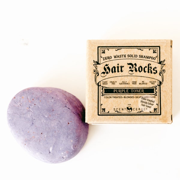 Purple Toner Hair Rock Zero Waste Solid Shampoo~Purple Solid Conditioner Rocks
