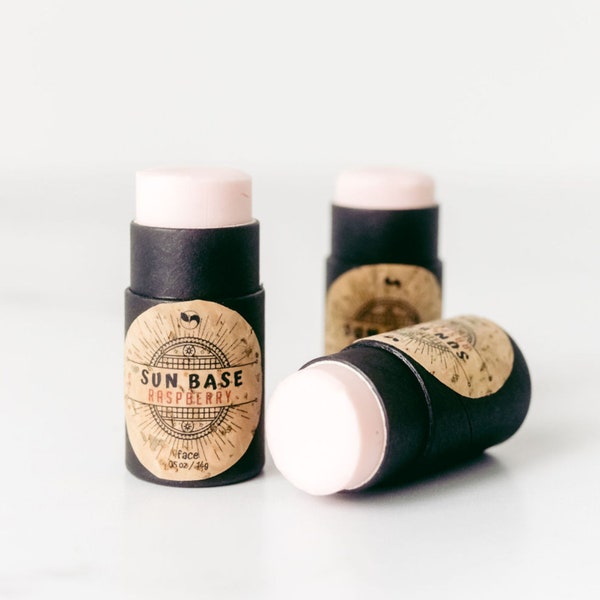 Sun Base Raspberry Zinc Zero Waste Natural Lip Balms