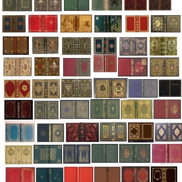 1:24 SCALE - Printable Miniature Book Covers (Antique Only) - 60 Covers