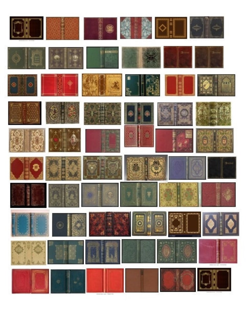 Printable Miniature Book Covers Antique Only 60 Covers Etsy