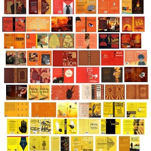1:6 SCALE - Brown Orange Yellow Printable Miniature Book Covers - 65 Covers in PDF