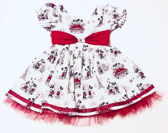 Minnie Mouse dress, Mickey Mouse dress, girls birthday dress, oh twodles, birthday gift, toddler girl dress, special occasion dress, Minnie
