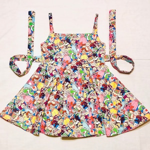 Mario dress, super Mario bro’s, princess peach dress, yoshi dress, Nintendo dress, Luigi dress, video game dress, birthday dress, sundress