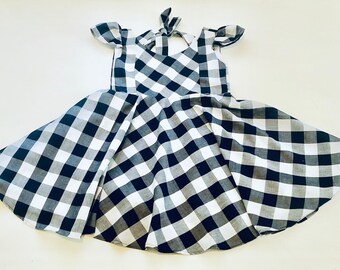 plaid dress, buffalo checkered dress, summer dress, summer outfit, girls vintage dress, first day of school, kindergarten dress