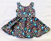 Monsters inc dress, birthday dress, monsters dress, gift for girl, boo, mike, sully, Randal, dress for toddler, monsters incorporated