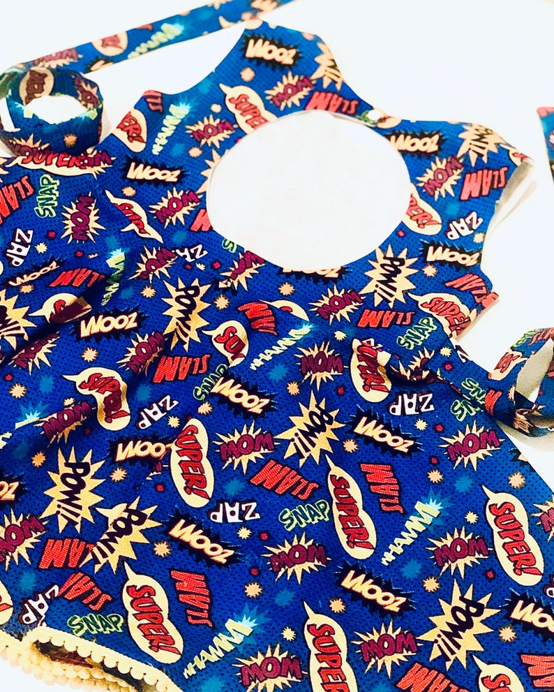 girls cut out dress girls birthday dress comic book dress girls costume dress sundress girls summer dress Girls superhero dress