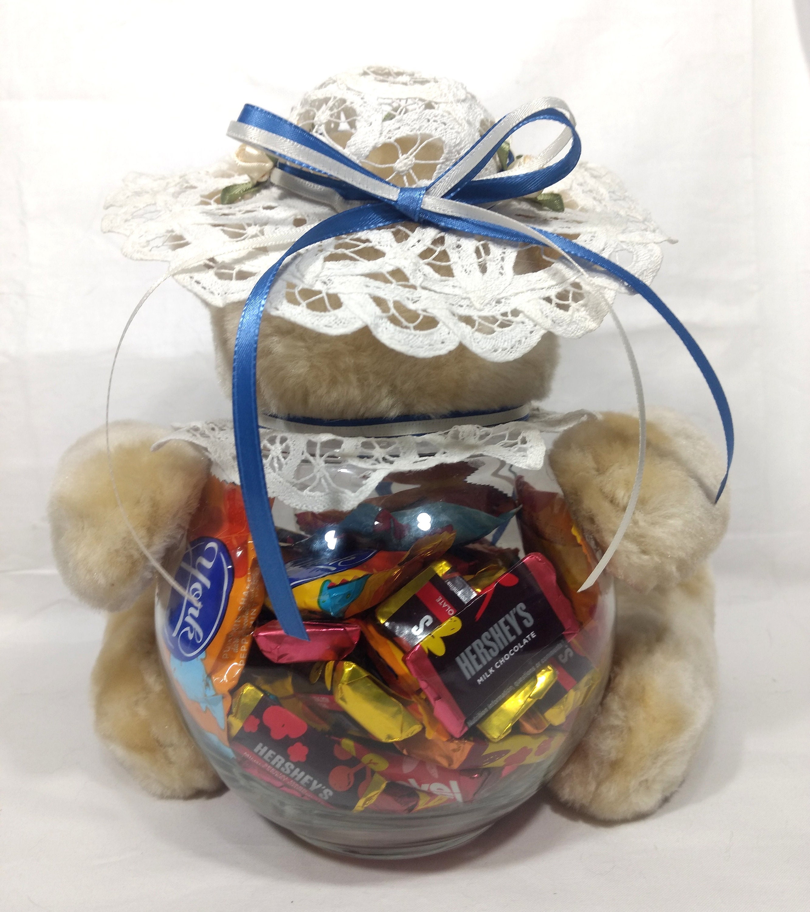 Teddy Bear Glass Fish / Rose Bowl Candy Potpourri Trinket Etsy France