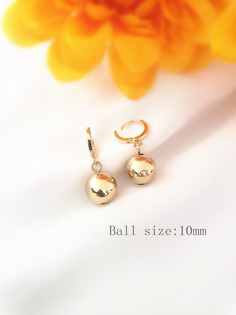 Ball Earrings. Gold Ball Drop Earrings. Sphere Earrings. Etsy