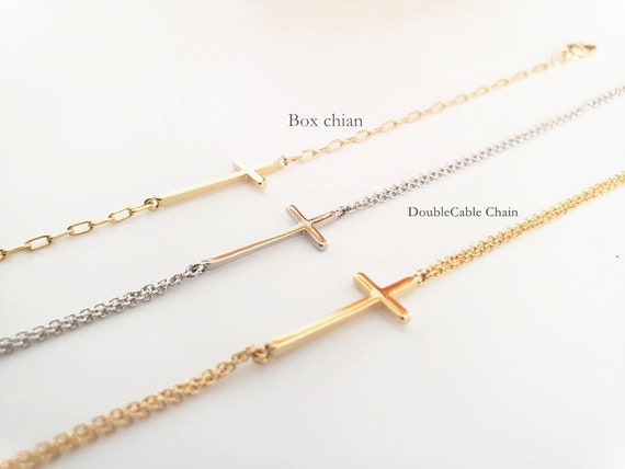 Sideways Cross Bracelet. Horizontal 