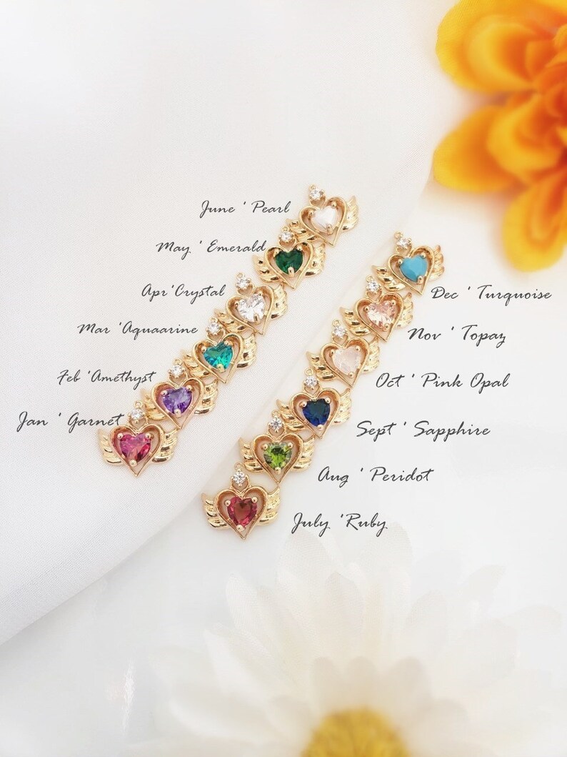 Meaningful Message Birthday Gift for Daughter Dainty Jewelry Valentine Day Gift Love Wing Pendant Teen Girl Birthstone Heart Necklace
