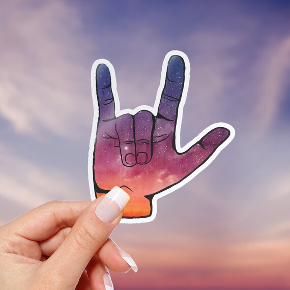 I Love You Asl Vinyl Sticker Cute Love Vinyl Decal Etsy