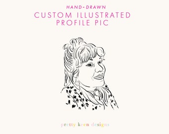 Custom Portrait | Caricature Illustration | Cartoon headshot Black & White | Social Media logo