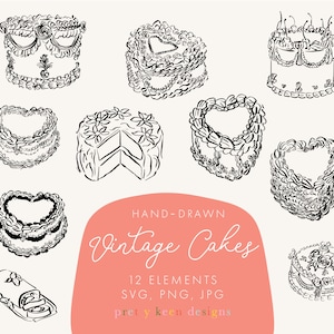 Decorative Love Cake Clipart | Vector Cake Illustration