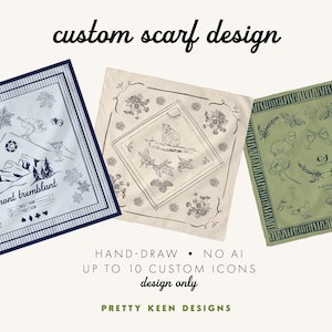 Individueller Schal oder Bandana Design für Bachelorette, Hochzeit | Personalisierter Schal | Einzigartiges Hochzeitsgeschenk | Brautjungfer Geschenk | Bachelorette Gastgeschenke
