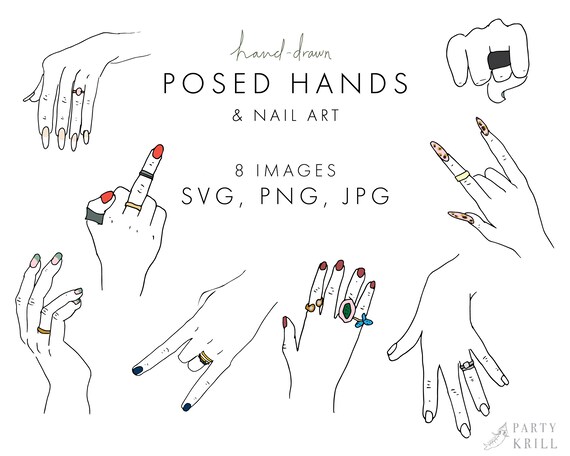 Download Nail Art And Hand Poses Clip Art Clip Art Art Collectibles
