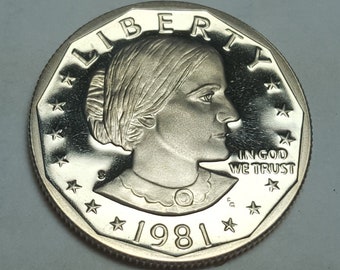 SUSAN B ANTHONY Bright Uncirculated 1981 D