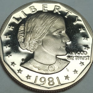 1981-S Type 1 Clear S Proof Susan B. Anthony Dollar Deep Cameo Brilliant Uncirculated