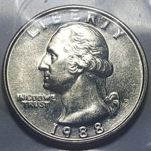 1988 P Washington Quarters Class II Distorted Hub Doubling Die Sealed US Mint Cello Uncirculated Error Coin