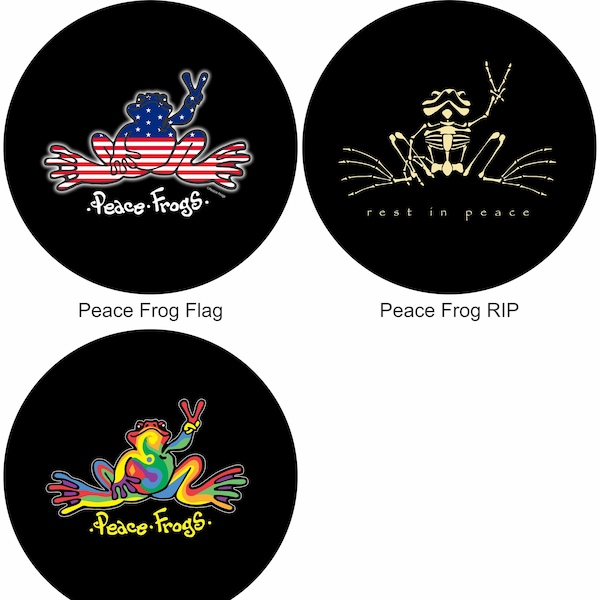 Peace Frog Tie Dye US Flag Skeleton Spare Tire Cover ~ ALL Sizes available in menu~ Camera opening option in Menu ~Heavy Duty Tire Protector