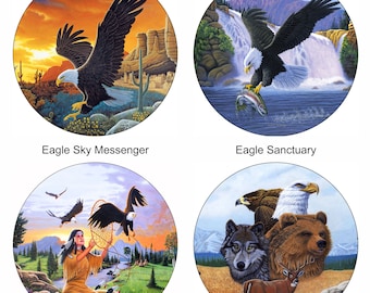 Eagle Indian Trout Hawk Wolf Bear Spare Tire Cover ~ ALL Sizes available in menu~ Camera opening option in Menu ~ Heavy Duty Tire Protector