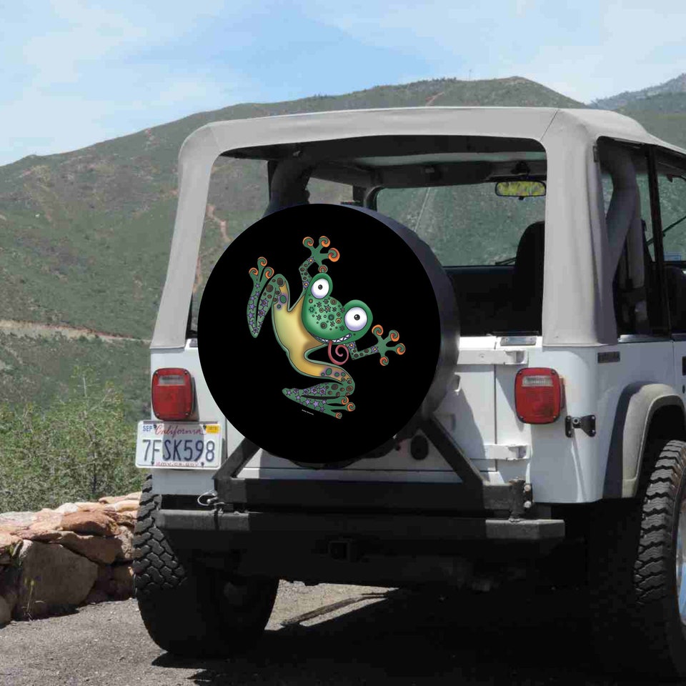 Flippin' Frog Funny Spare Tire Cover ALL Sizes Available In Menu~ Camera  Opening Option In Menu Heavy Duty Tire Protector Designed  Sold By The  AllSpark