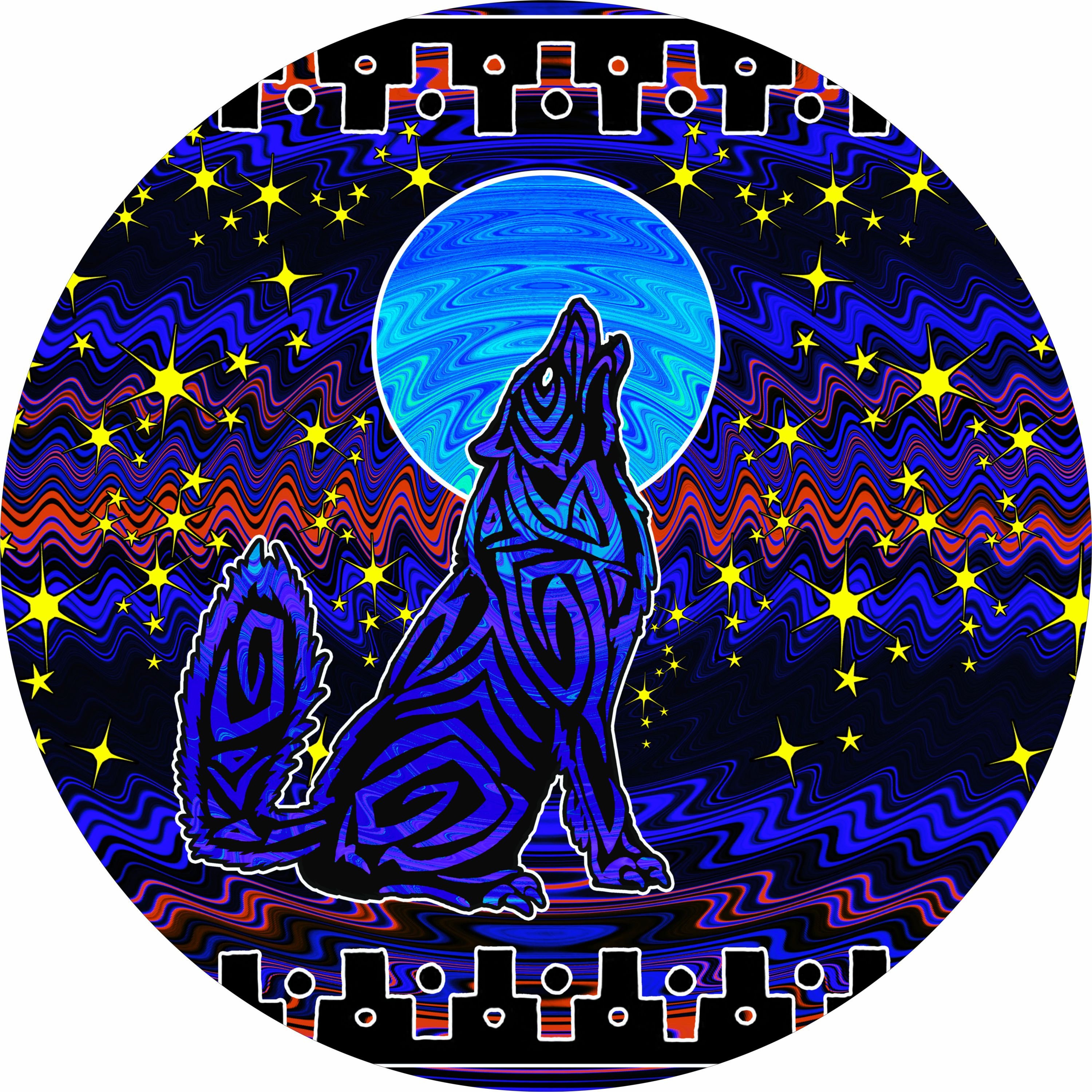 Discover Wolf Howling at Moon Spare Tire Cover