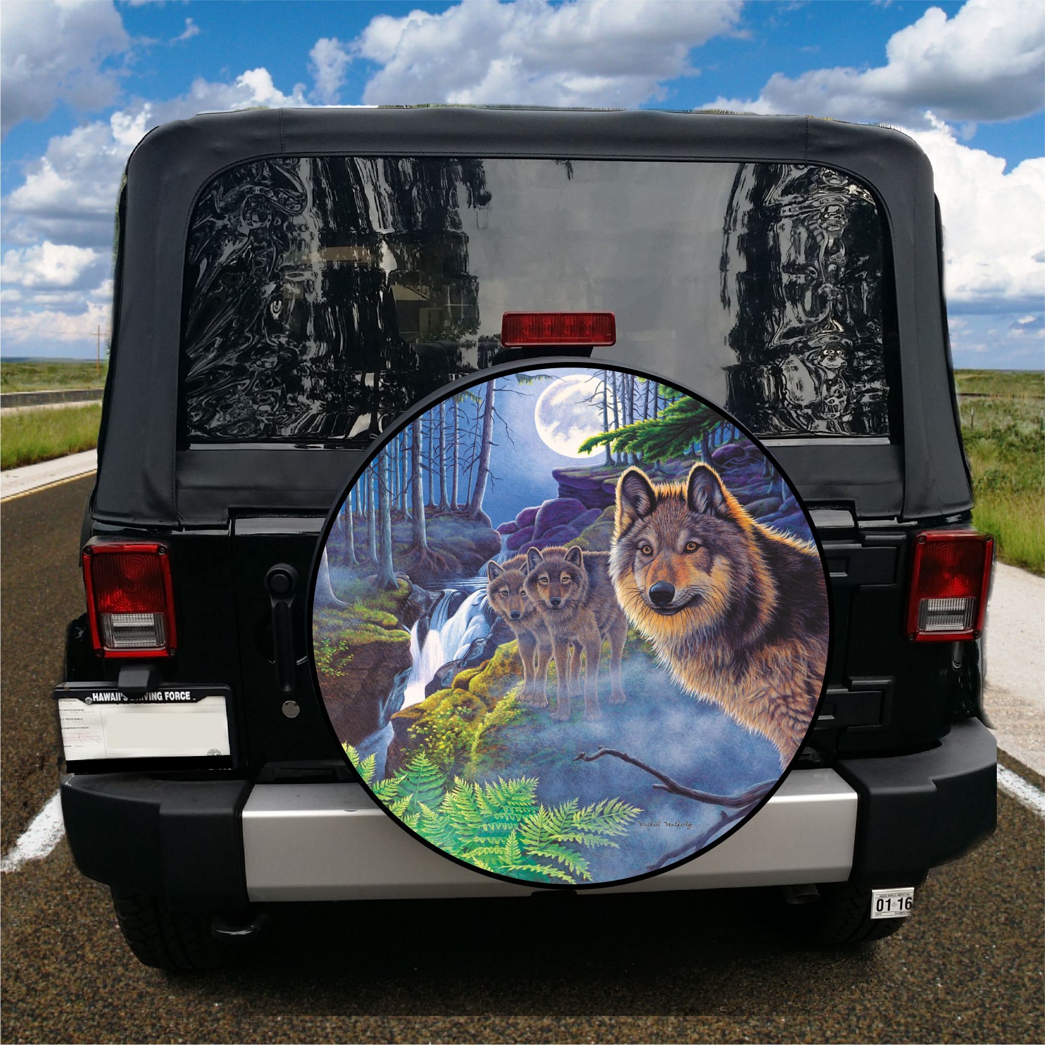 Wolf Spare Tire Cover Designs ALL Sizes Available in Menu Camera