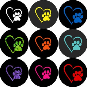 Dog Paw Spare Tire Cover Love your Pet Wheel Cover with Heart & Paw Print for Custom Tire Cover  Any size spare tire