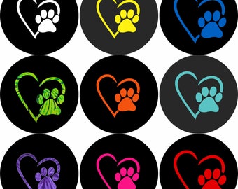 Dog Paw Spare Tire Cover Love your Pet Wheel Cover with Heart & Paw Print for Custom Tire Cover  Any size spare tire