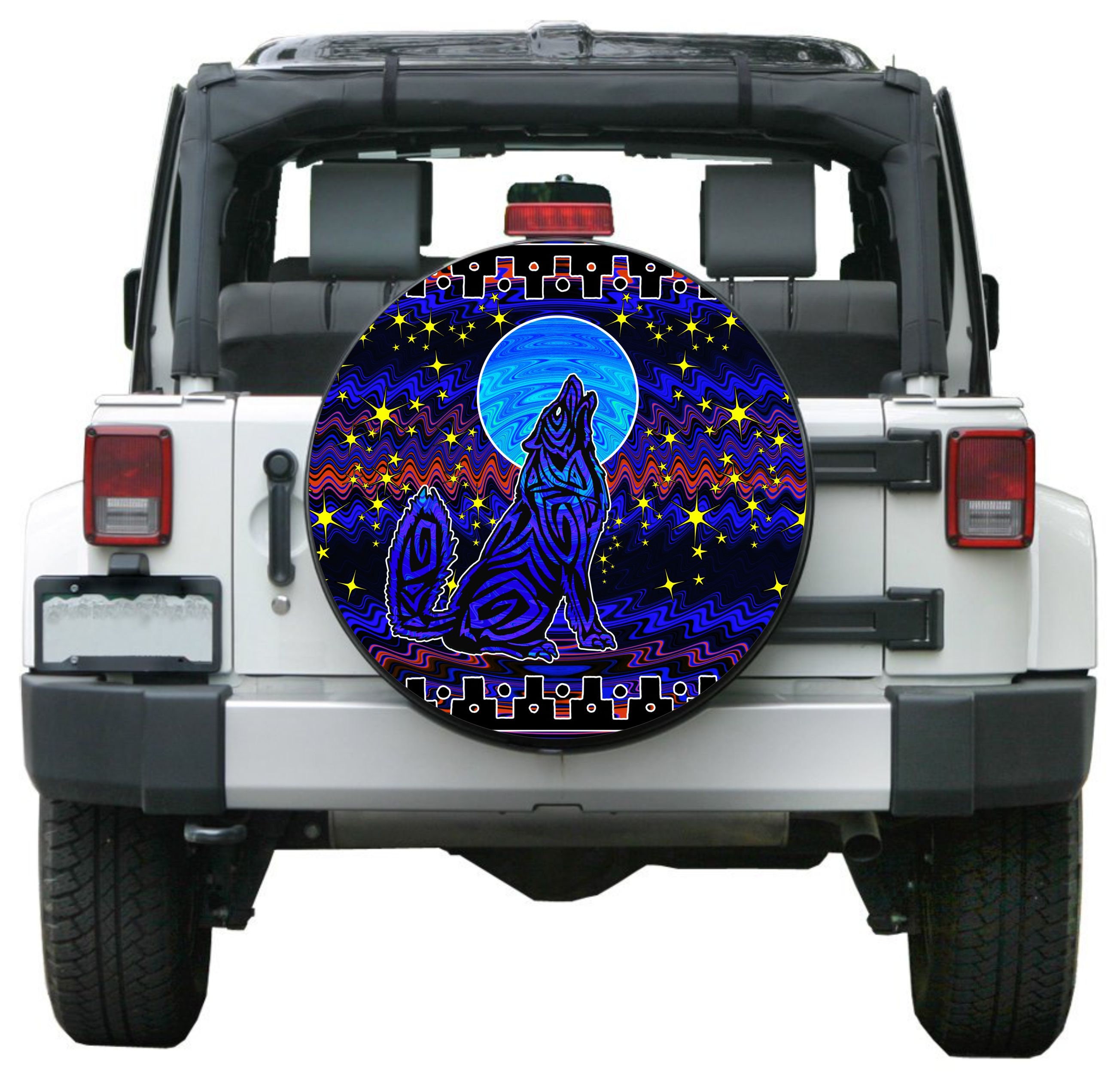 Discover Wolf Howling at Moon Spare Tire Cover