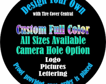 Spare Tire Covers Personalize Logos/Clubs Spare Tire Cover~ ALL Sizes available in menu~ Camera opening option in Menu~ Heavy Duty Protector