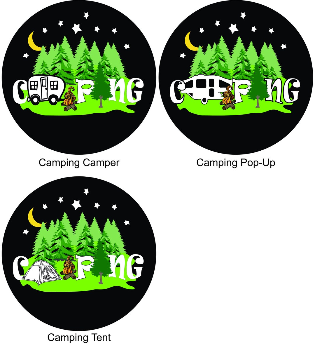 Camp Tent Camper Spare Tire Cover Wheel Cover for Any Size Etsy