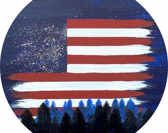 US American Flag Night Sky Spare Tire Cover  ~ ALL Sizes available in menu~ Camera opening option in Menu ~ Heavy Duty Tire Protector