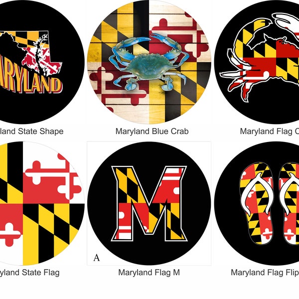 Maryland Flag Crab Flip Flop Spare Tire Cover  ~ ALL Sizes available in menu~ Camera opening option in Menu ~ Heavy Duty Tire Protector