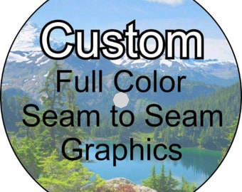Back up camera hole opening CUSTOM Spare Tire Cover Personalized Logo or Full Color Image Here fits Center mounted Factory camera