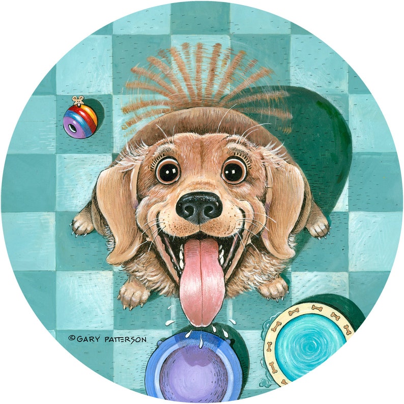 Dog Cartoon Spare Tire Cover Custom made to your exact tire size Option for backup camera opening in menu Dog Feed Me!