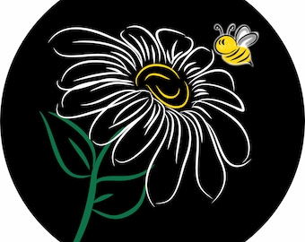 Flower and Honey Bee reservewielhoes ~ ALLE maten beschikbaar in menu ~ Camera-openingsoptie in menu ~ Heavy Duty bandenbeschermer