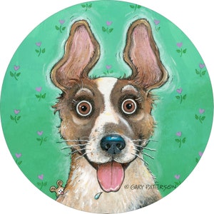 Dog Cartoon Spare Tire Cover Custom made to your exact tire size Option for backup camera opening in menu Dog Surprise!