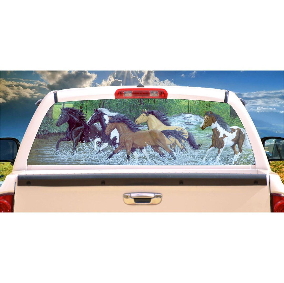 Wild Horses Free Spirits Rear Window Mural Decal or Tint for Etsy Finland