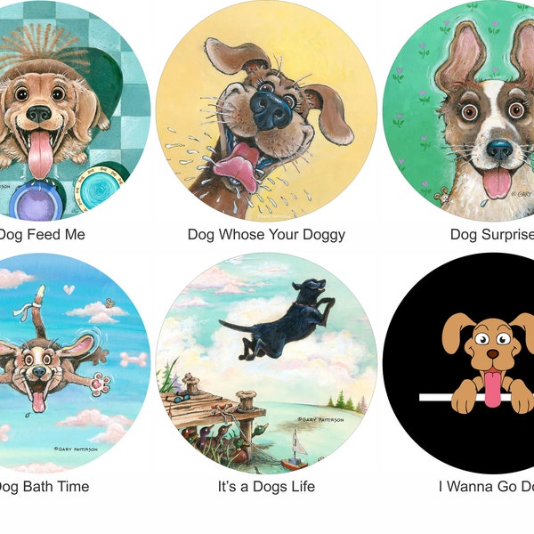 Dog Cartoon Spare Tire Cover - Custom made to your exact tire size - Option for backup camera opening in menu