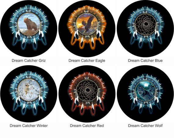 Dream Catcher Spare Tire Cover: Native American Bear, Wolf, Eagle