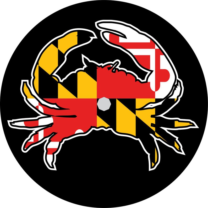 Maryland Flag Crab Spare Tire Cover fit to exact tire size Etsy