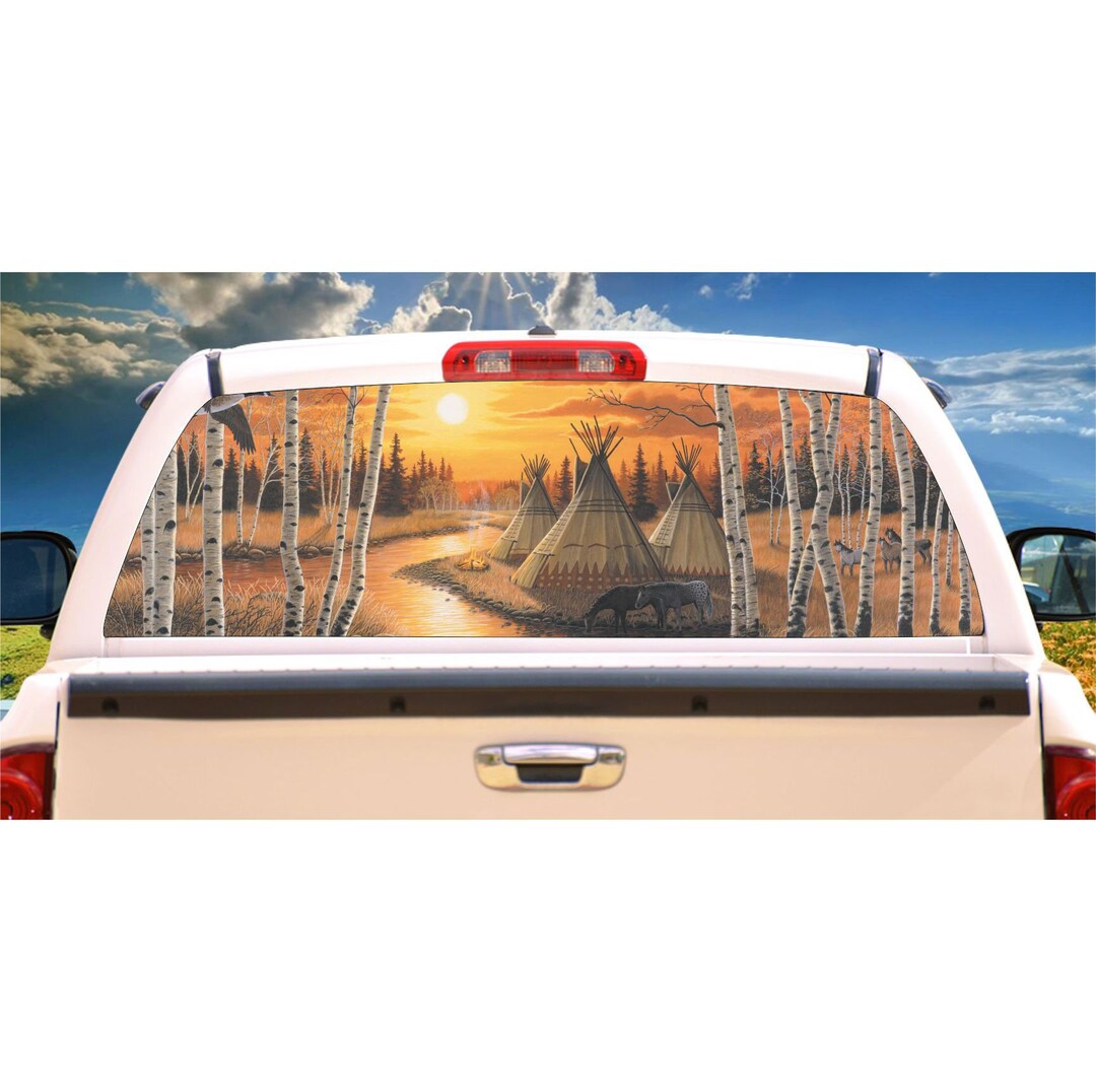 Native American Rear Window Graphics Native American River of Time Rear Window Decal, Truck, RV, Camper - Etsy
